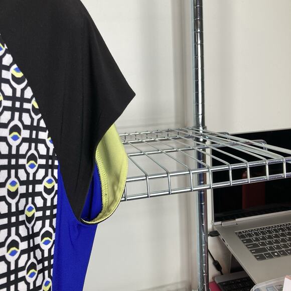 Anthea Crawford Australia Women's Mod Colorblock Blouse Size M Groovy Boho Indie - Picture 9 of 11